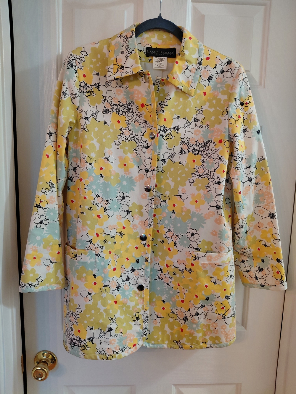 Harve Benard Yellow Floral Trench Coat